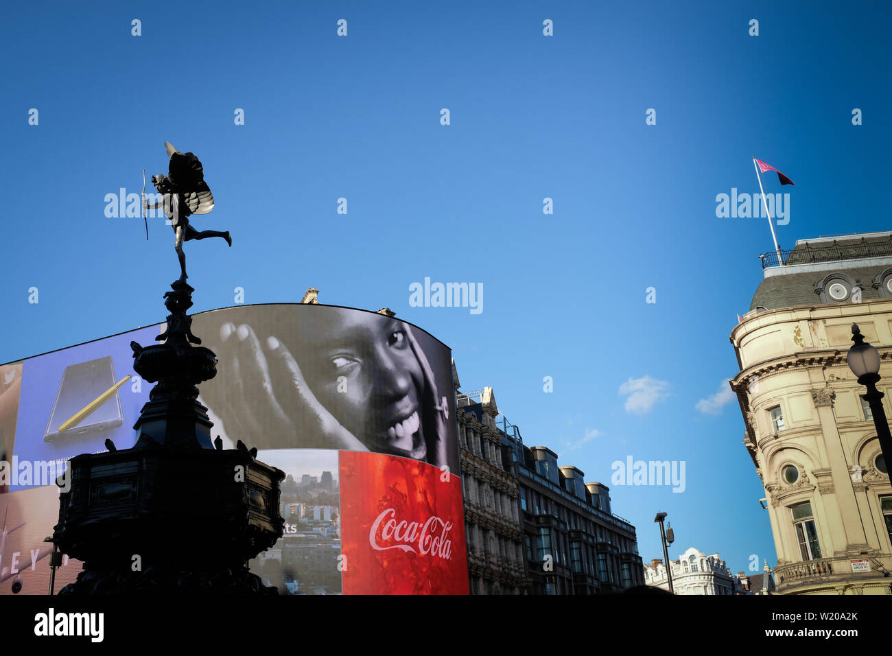 Advertising looms over Piccadilly Circus, London, England. Stock Photo