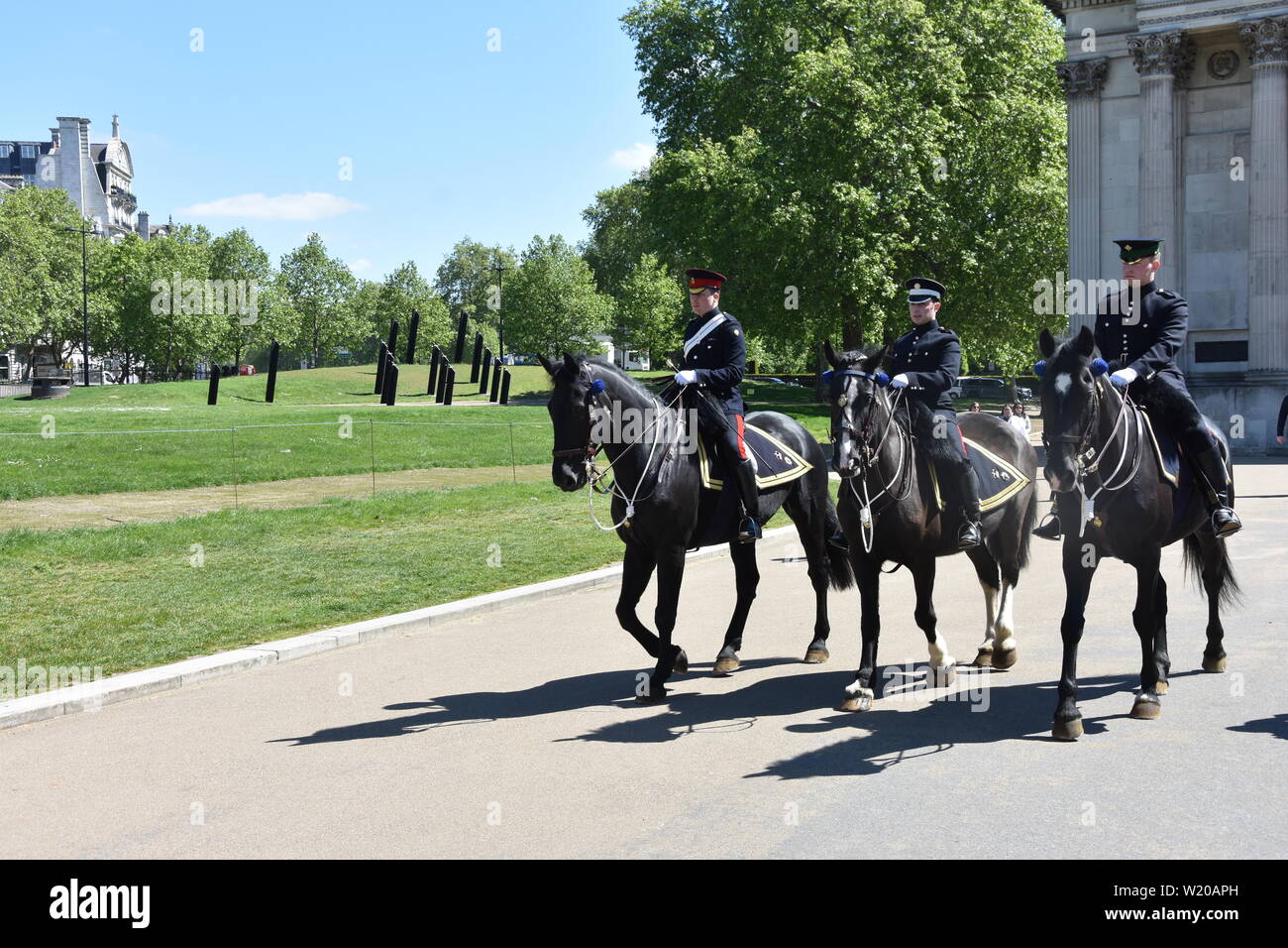 Police on horses in London UK Stock Photo Alamy