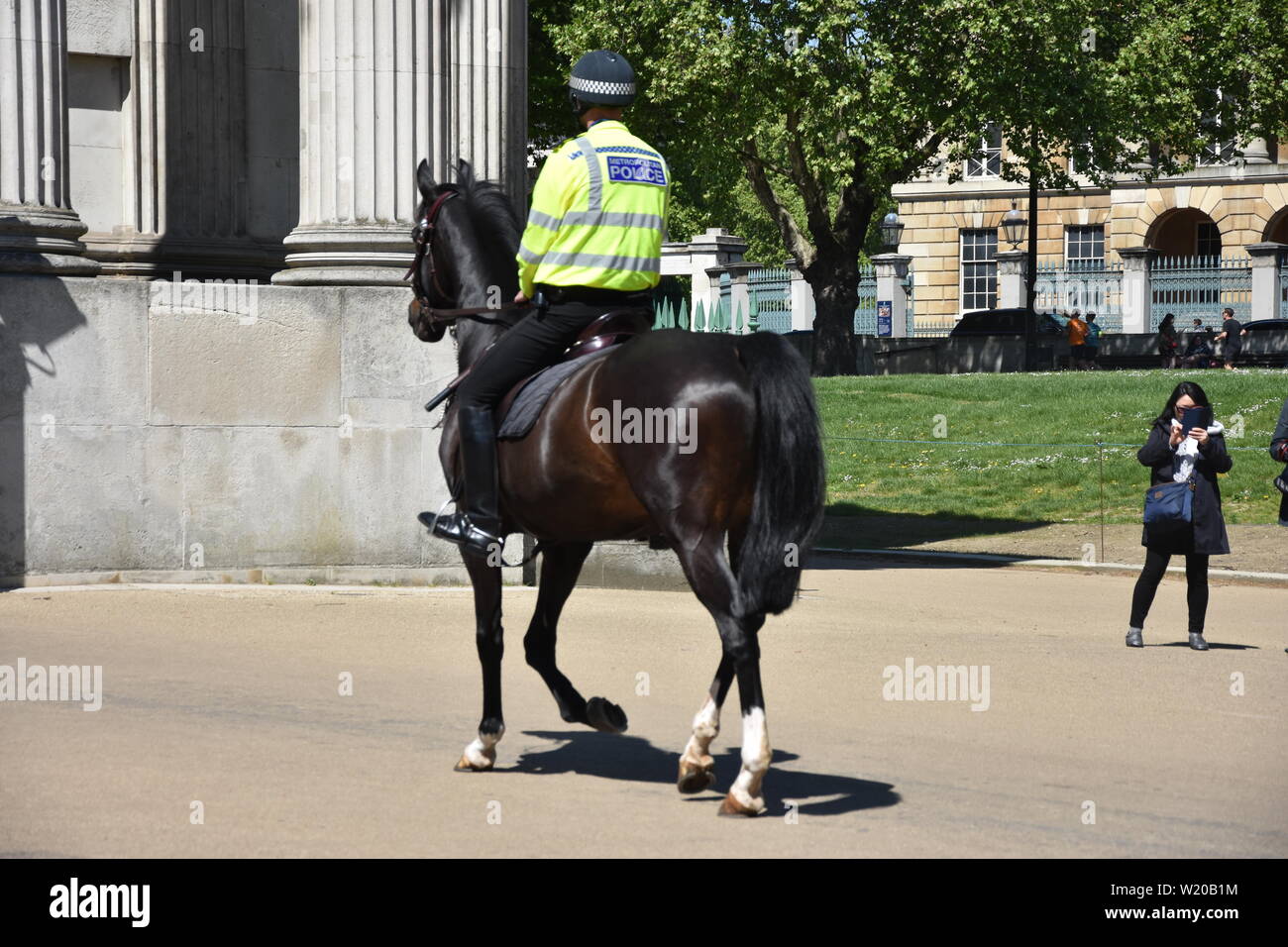 Police on horses in London UK Stock Photo Alamy