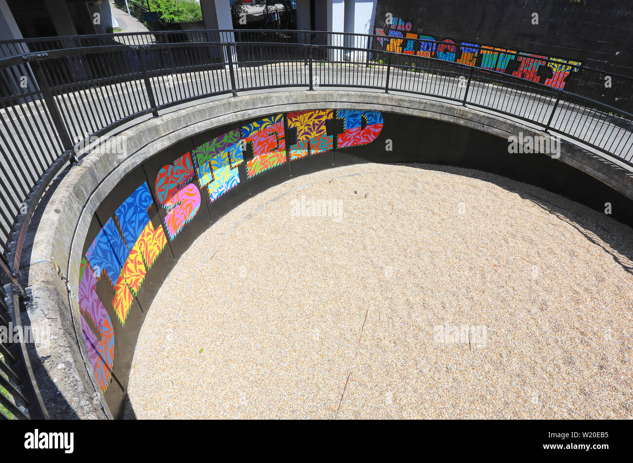 Sign by Plumstead station for the Ridgeway, a 3.5 mile walk to Abbey