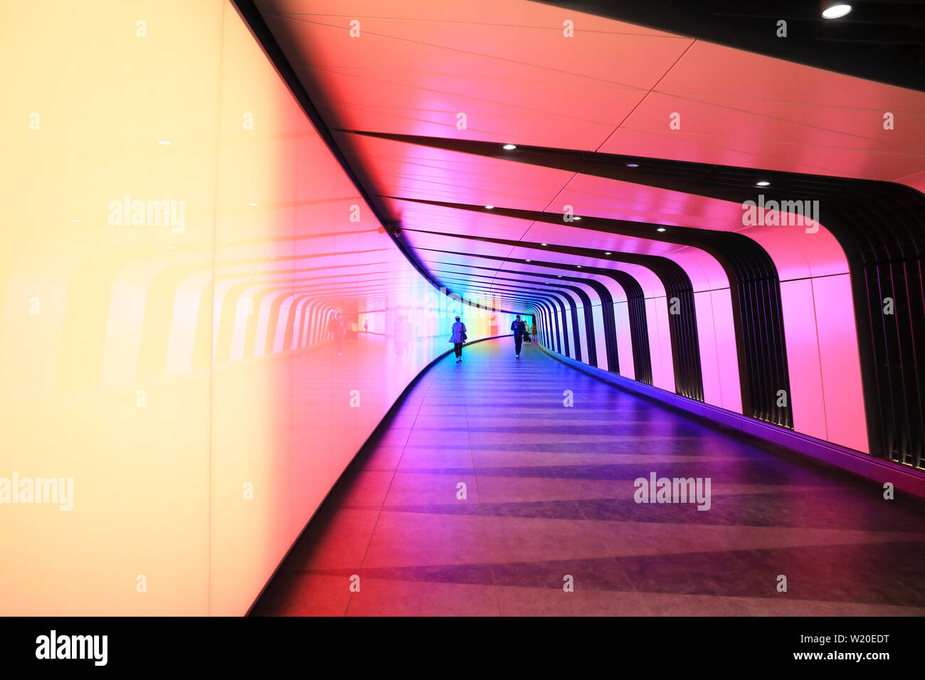 The multicoloured King's Cross Tunnel, between Kings Cross and St