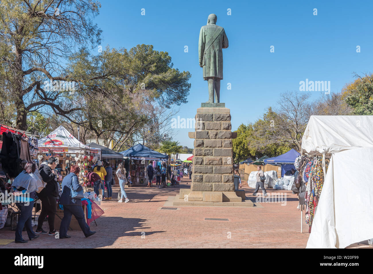 BLOEMFONTEIN, SOUTH AFRICA JULY 4, 2019 Vendor stalls at the Free