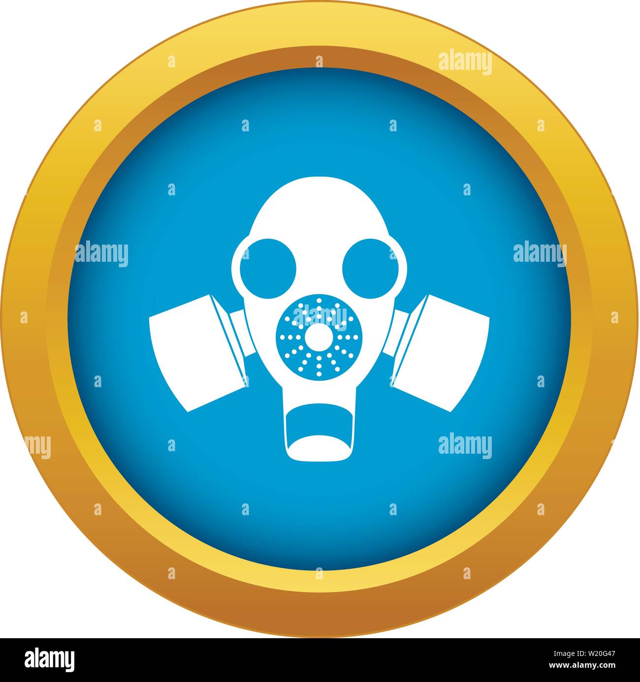 Black gas mask icon blue vector isolated Stock Vector