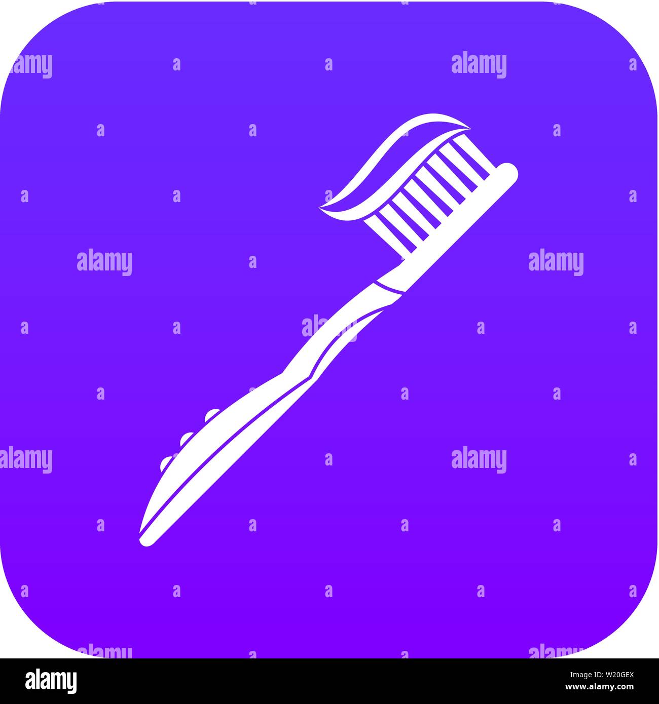 Toothbrush with toothpaste icon digital purple Stock Vector Image & Art ...