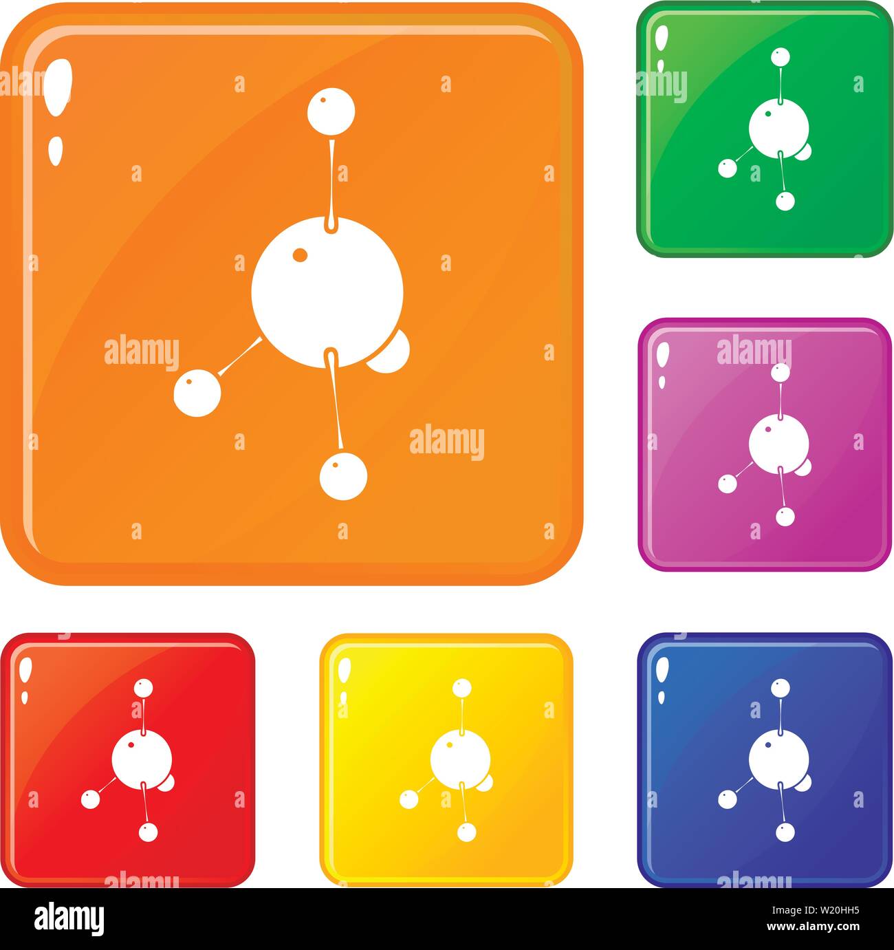 Acetone icons set vector color Stock Vector