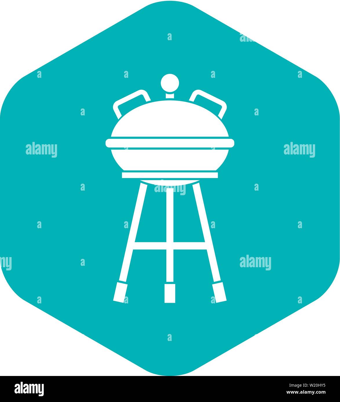 Kettle barbecue icon, simple style Stock Vector