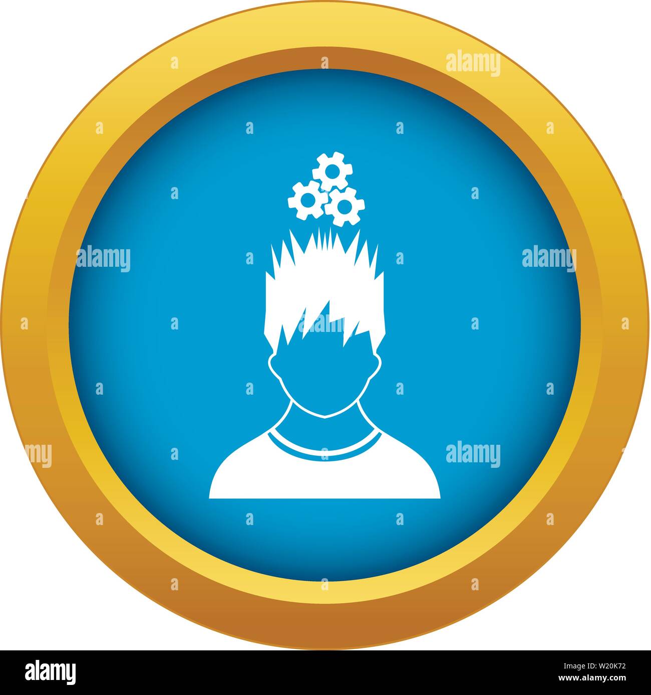 Man head silhouette gears vector Cut Out Stock Images & Pictures - Alamy