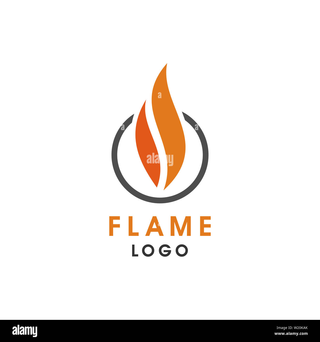 flame or fire logo design with simple style Stock Photo