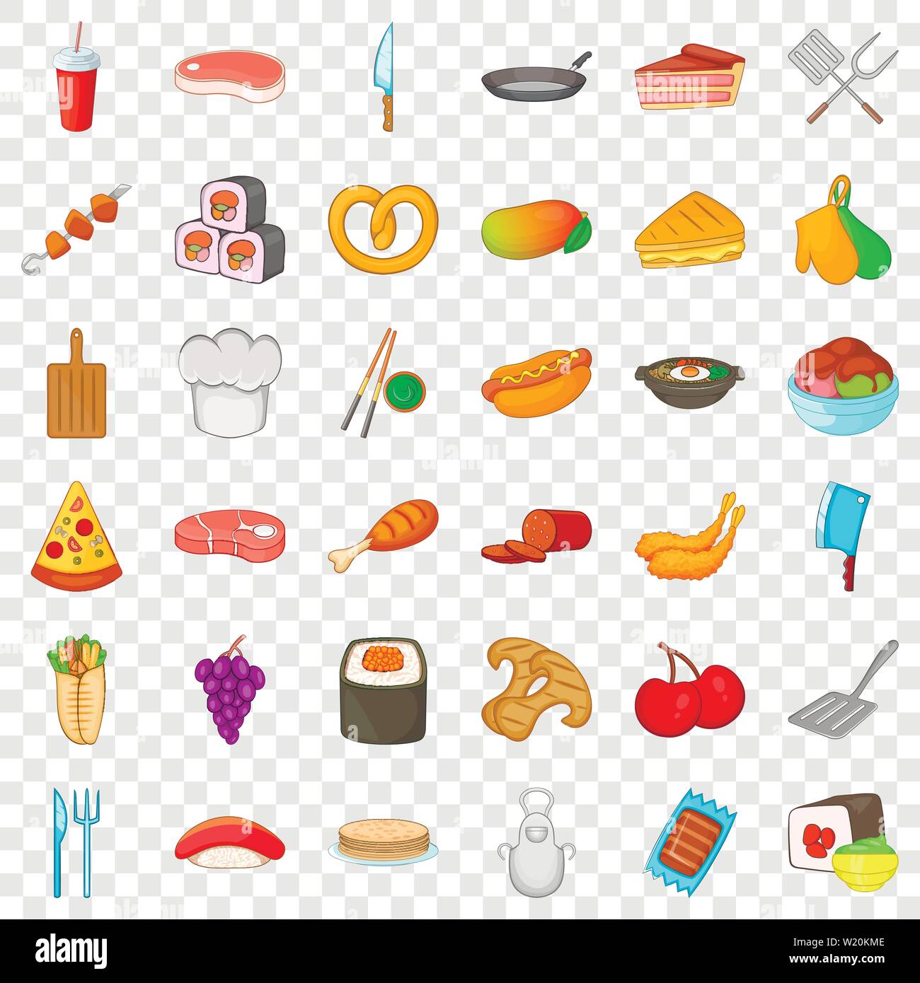 Pretzel icons set, cartoon style Stock Vector Image & Art - Alamy