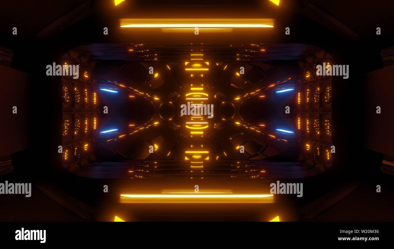 Futuristic Scifi Background Wallpaper Background With Yellow Glow 3d Render Stock Photo Alamy