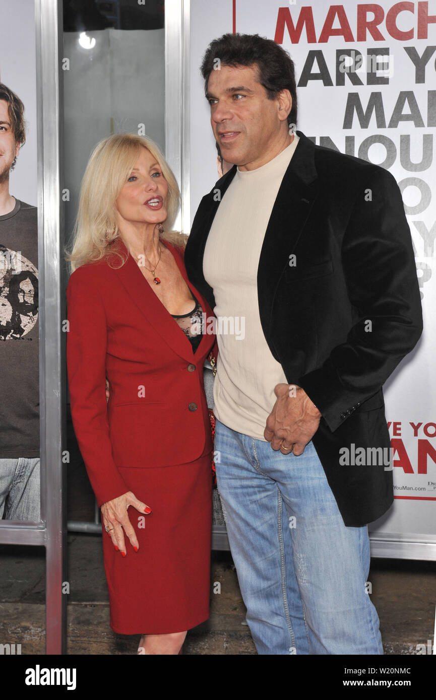 LOS ANGELES, CA. March 17, 2009: Lou Ferrigno & wife Carla at the Los Angeles premiere of his new movie 'I Love You, Man' at the Mann's Village Theatre, Westwood. © 2009 Paul Smith / Featureflash Stock Photo