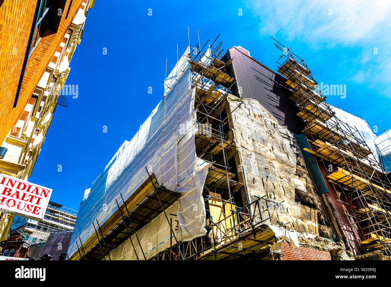 Redevelopment and construction site on Denman Street in Soho / Piccadilly, London, UK Stock Photo