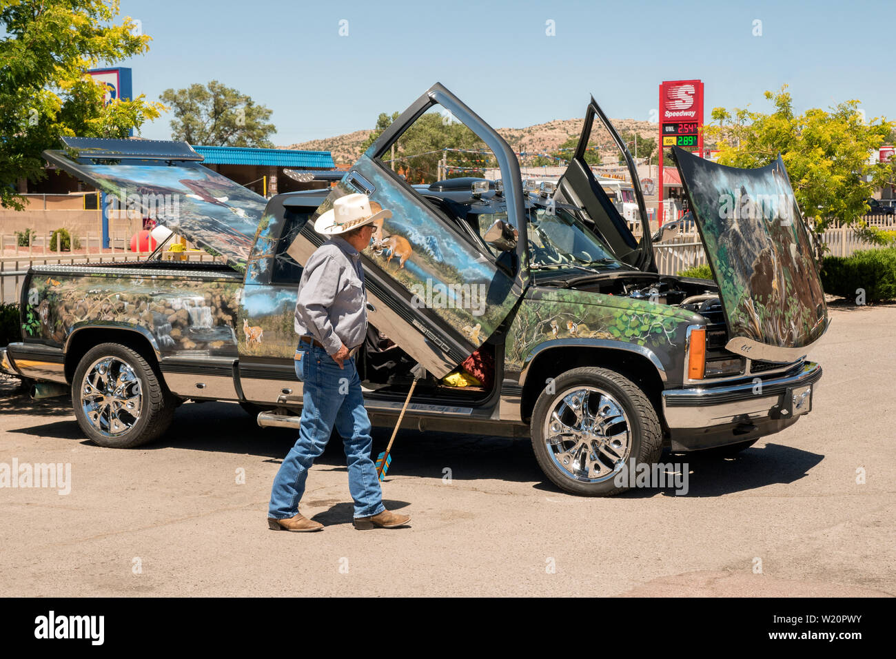 Custom Car show in Gallup New Mexico USA Stock Photo
