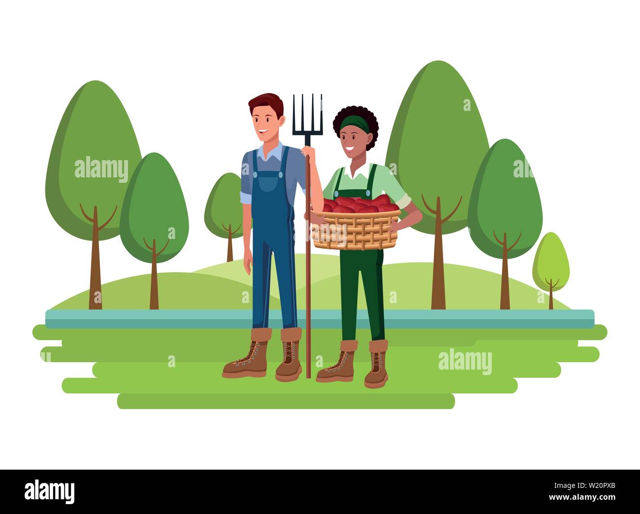 farm, animals and farmer cartoon Stock Vector Image & Art - Alamy