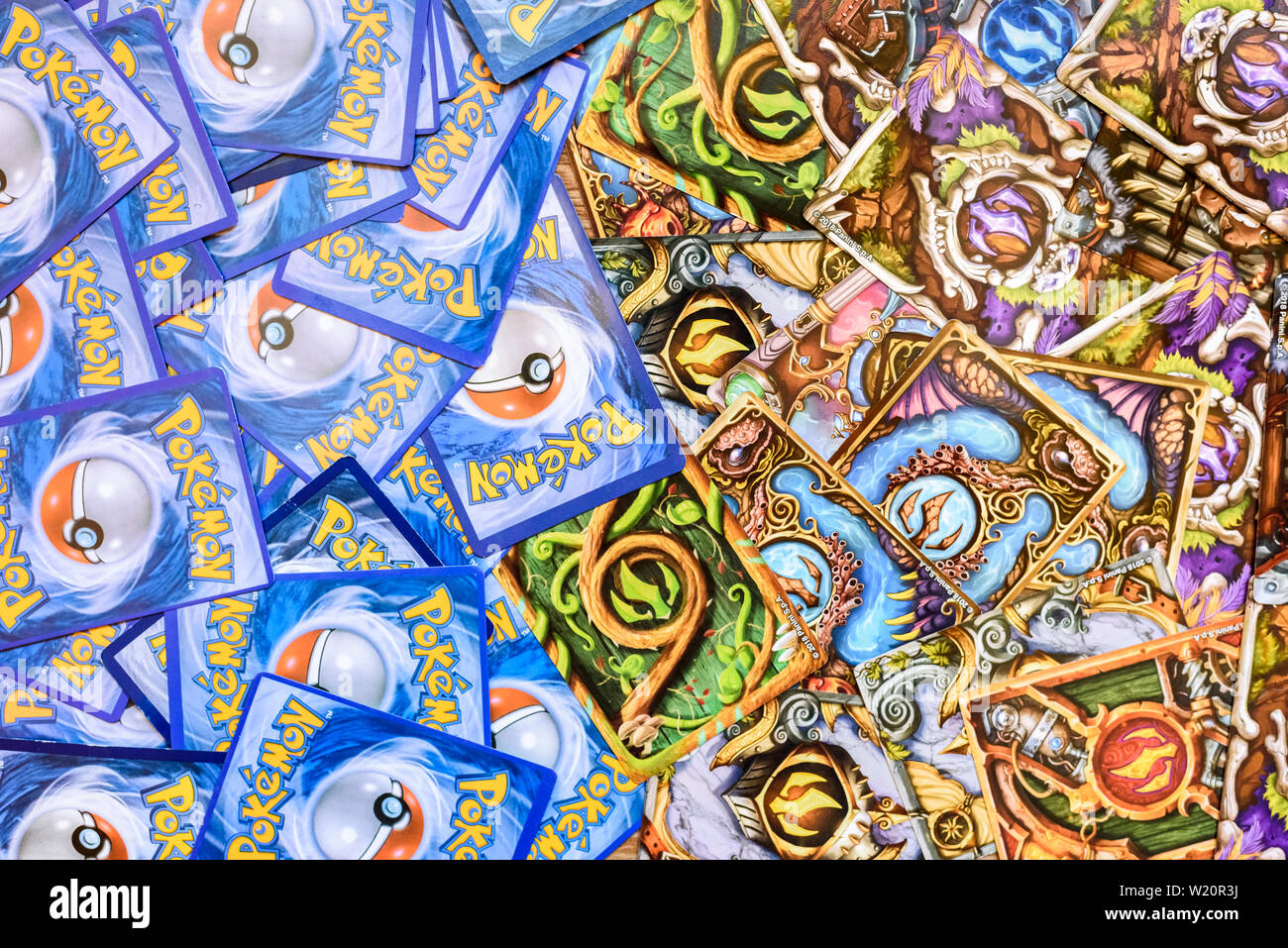 Valencia, Spain May 10, 2019 Pokemon Trading Card Game and Fantasy