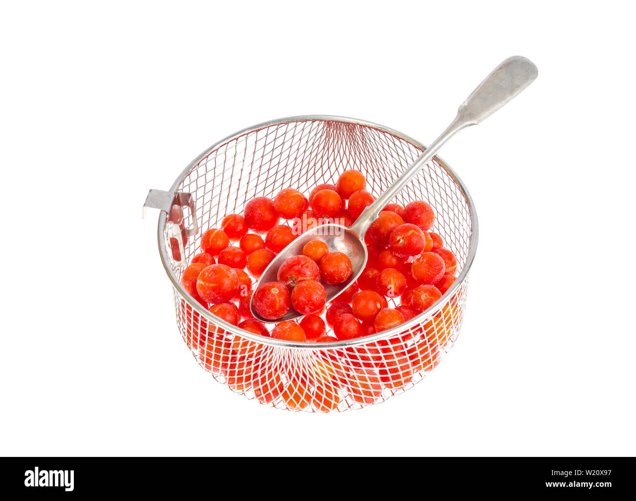 Tomatoes, frozen in refrigerator isolated on white Stock Photo Alamy