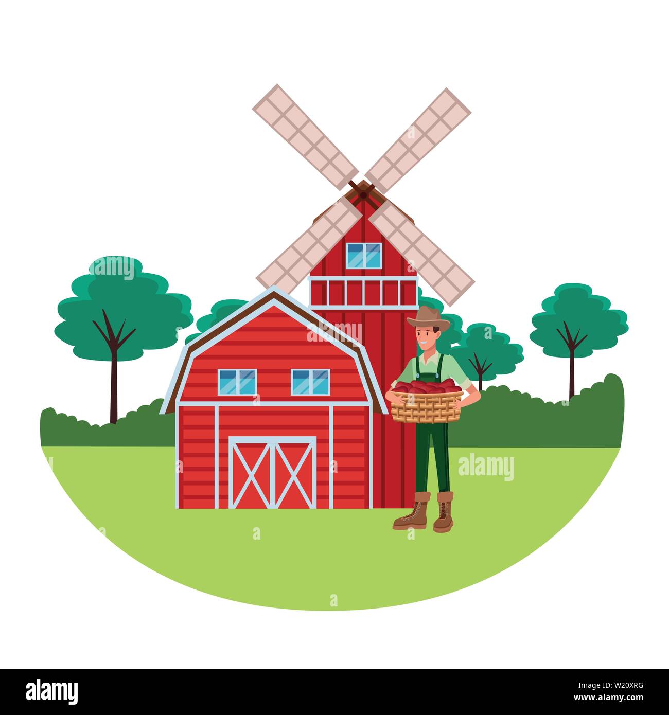 farm, animals and farmer cartoon Stock Vector Image & Art - Alamy