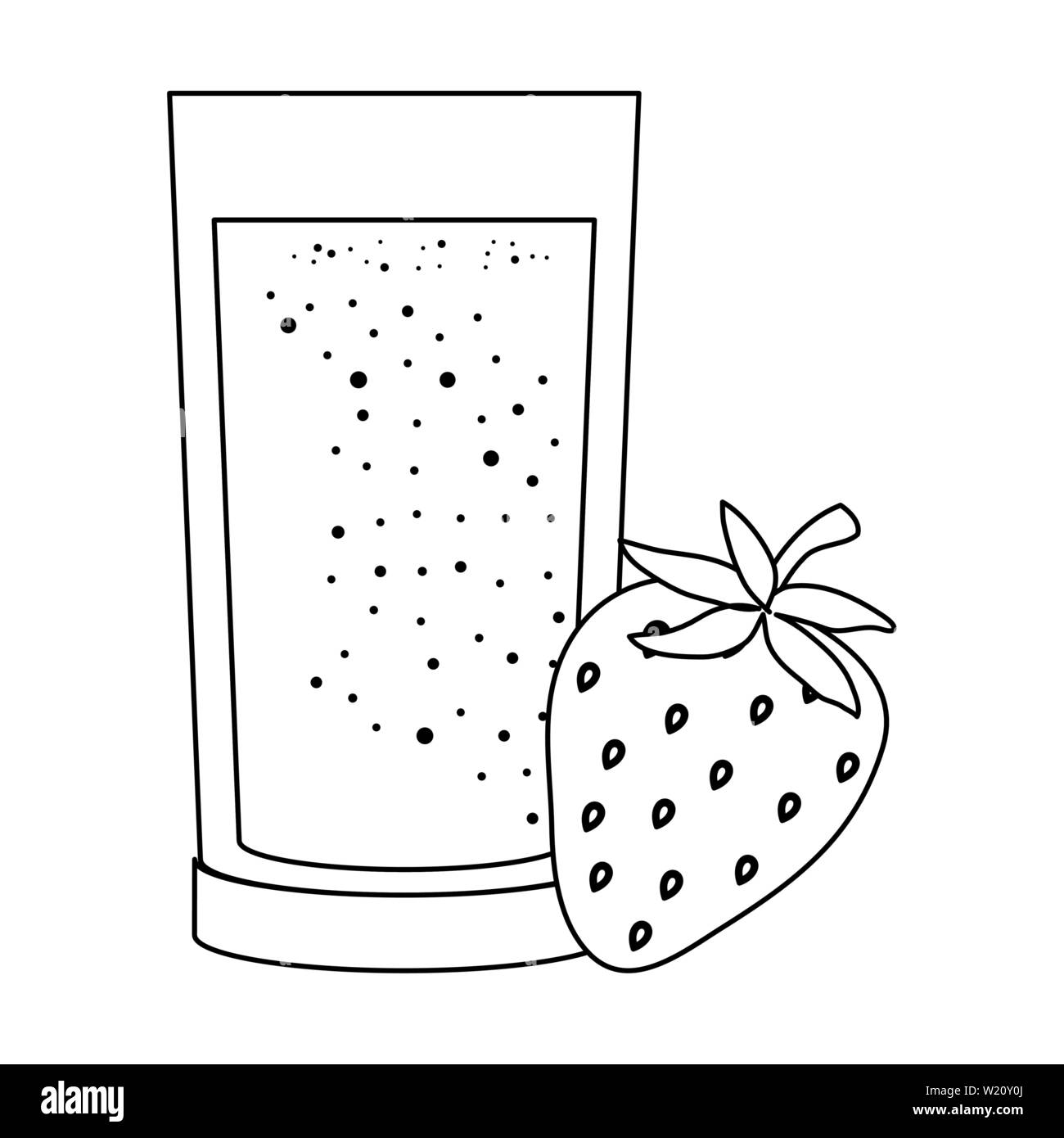strawberry juice fruit with glass Stock Vector Image & Art Alamy