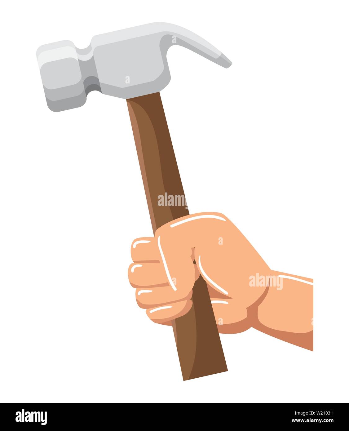 hand with hammer metal tool Stock Vector Image & Art - Alamy