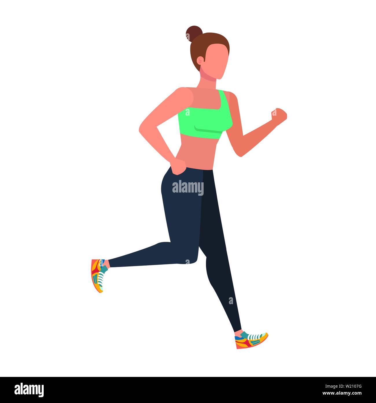 young athletic woman running character Stock Vector Image & Art - Alamy