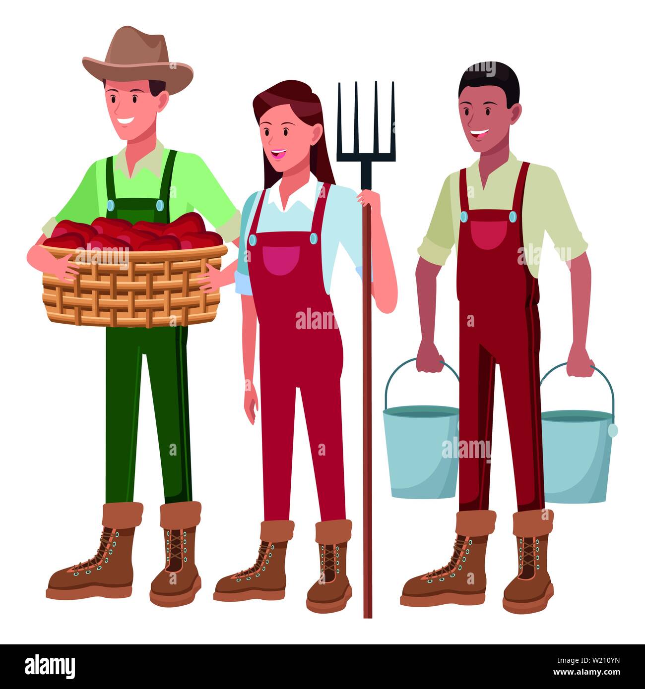 farm-animals-and-farmer-cartoon-stock-vector-image-art-alamy