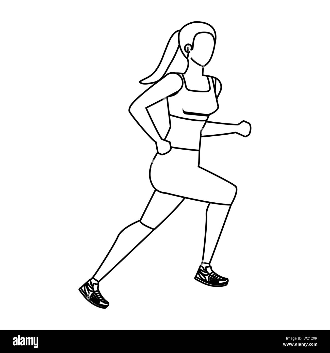young athletic woman running character Stock Vector Image & Art - Alamy