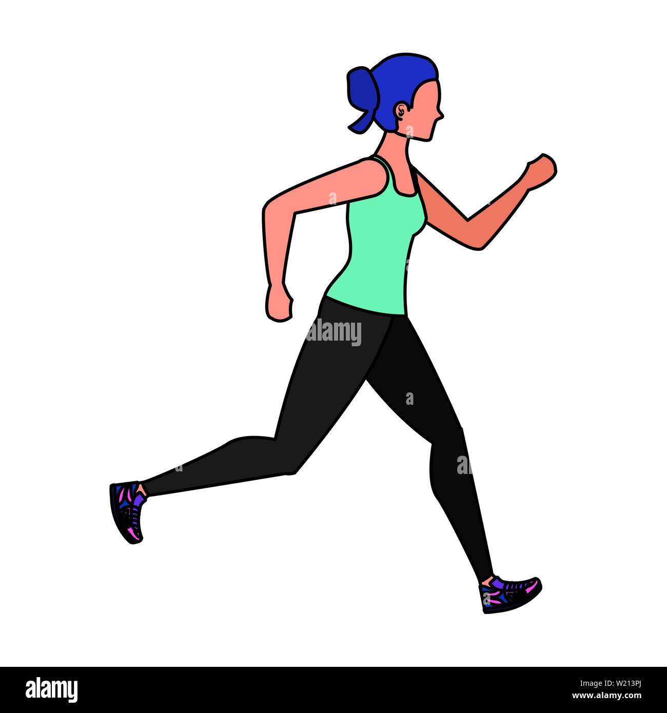 young athletic woman running character Stock Vector Image & Art - Alamy