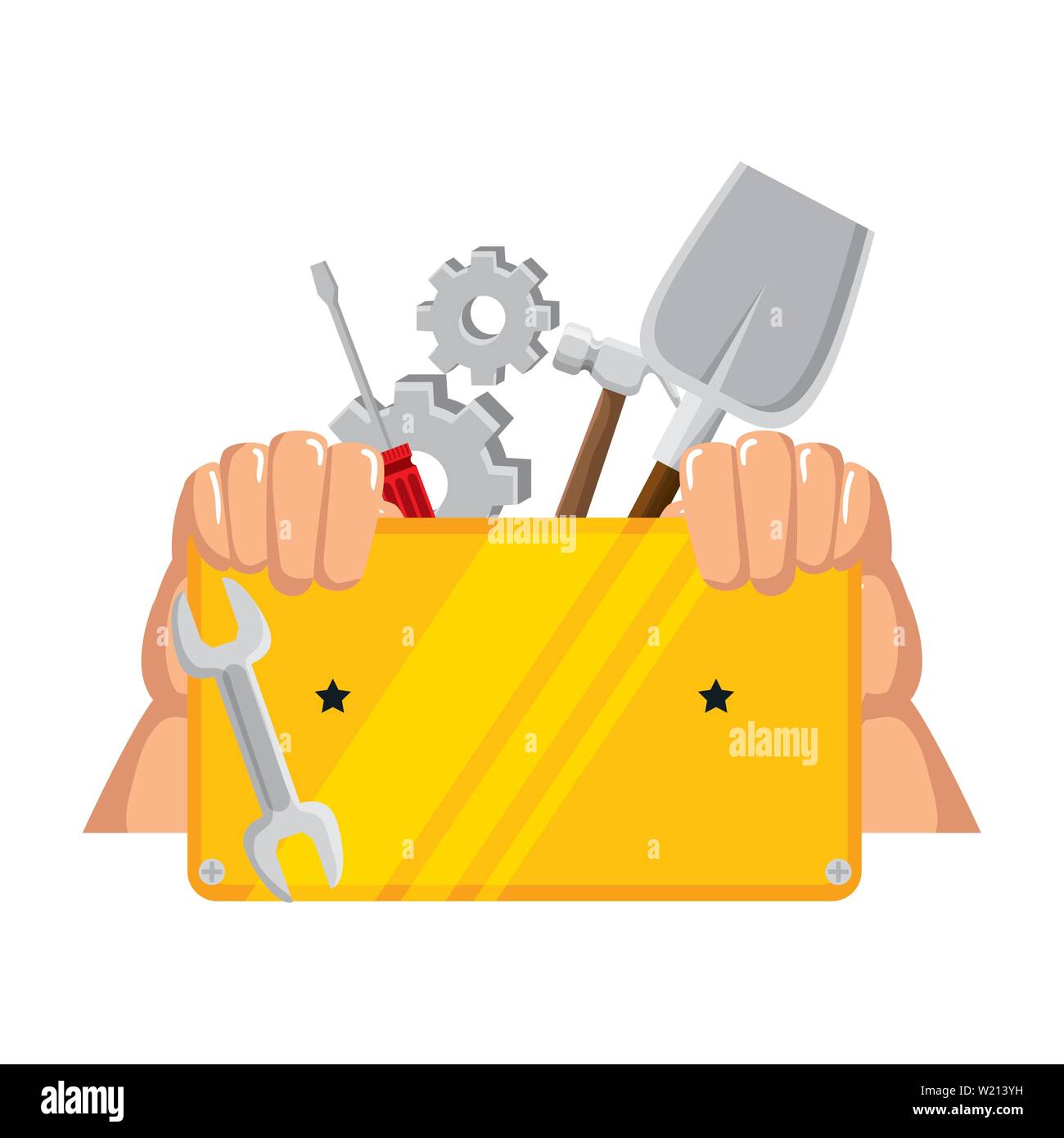 hands,lifting metal plate with construction tools Stock Vector Image & Art Alamy
