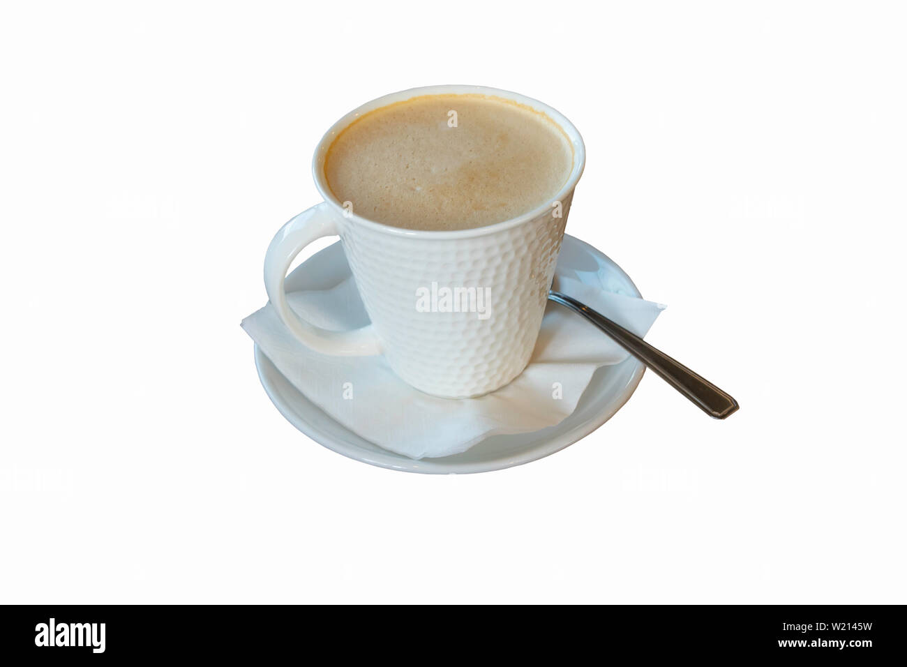 Isolated Hot coffee Put a glass of white with a casual break from work