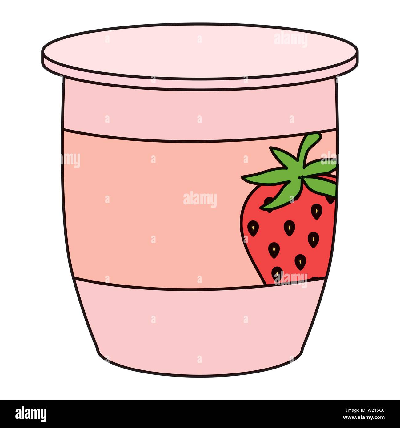Strawberry Yogurt Plastic Cup Icon Vector Stock Illustration - Download  Image Now - Container, Strawberry, Yogurt - iStock, image size:1300x1390