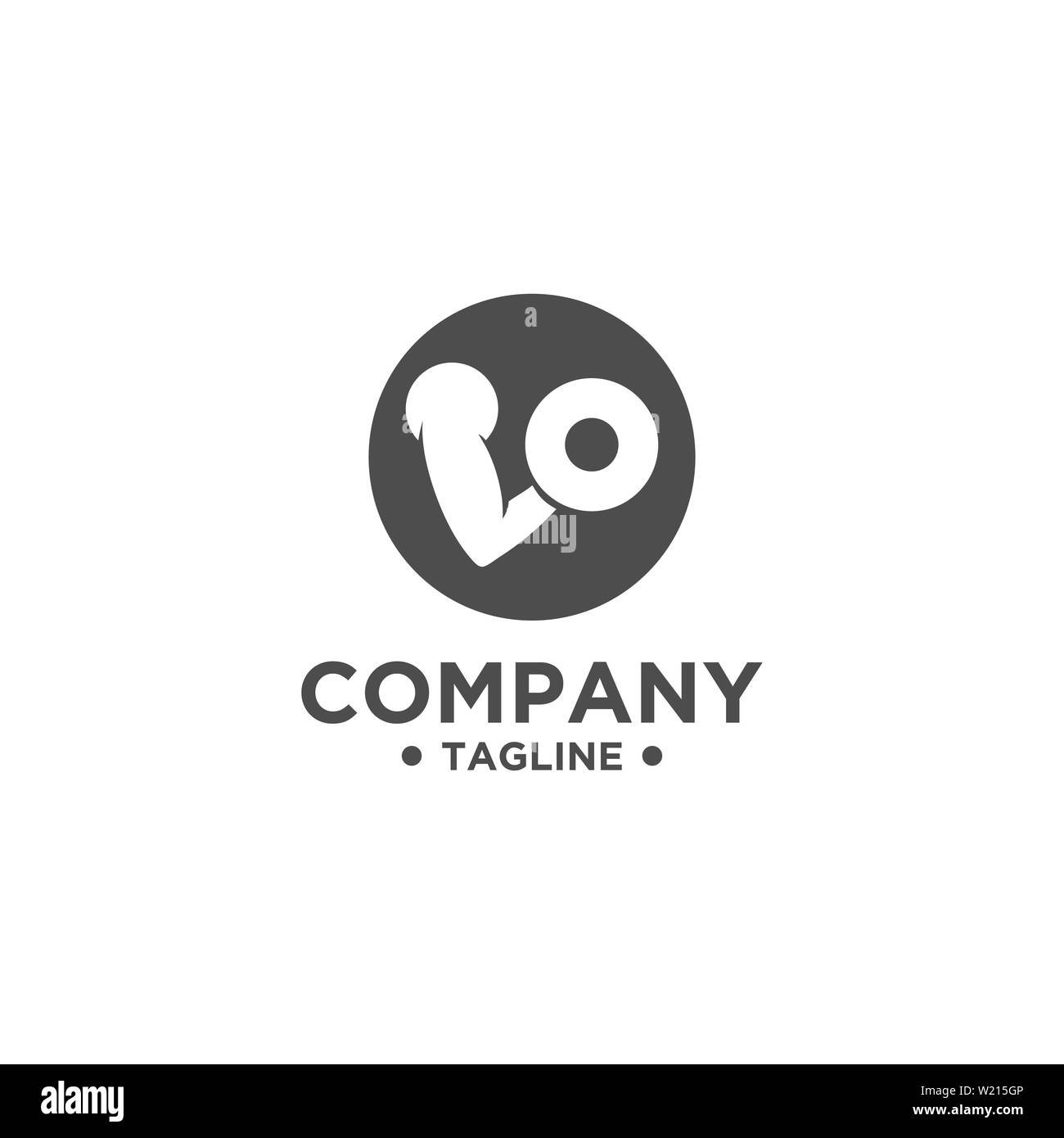 Fitness Gym Logo Design Template. Healthy Life Symbol. Sports Brand or Company Stock Photo