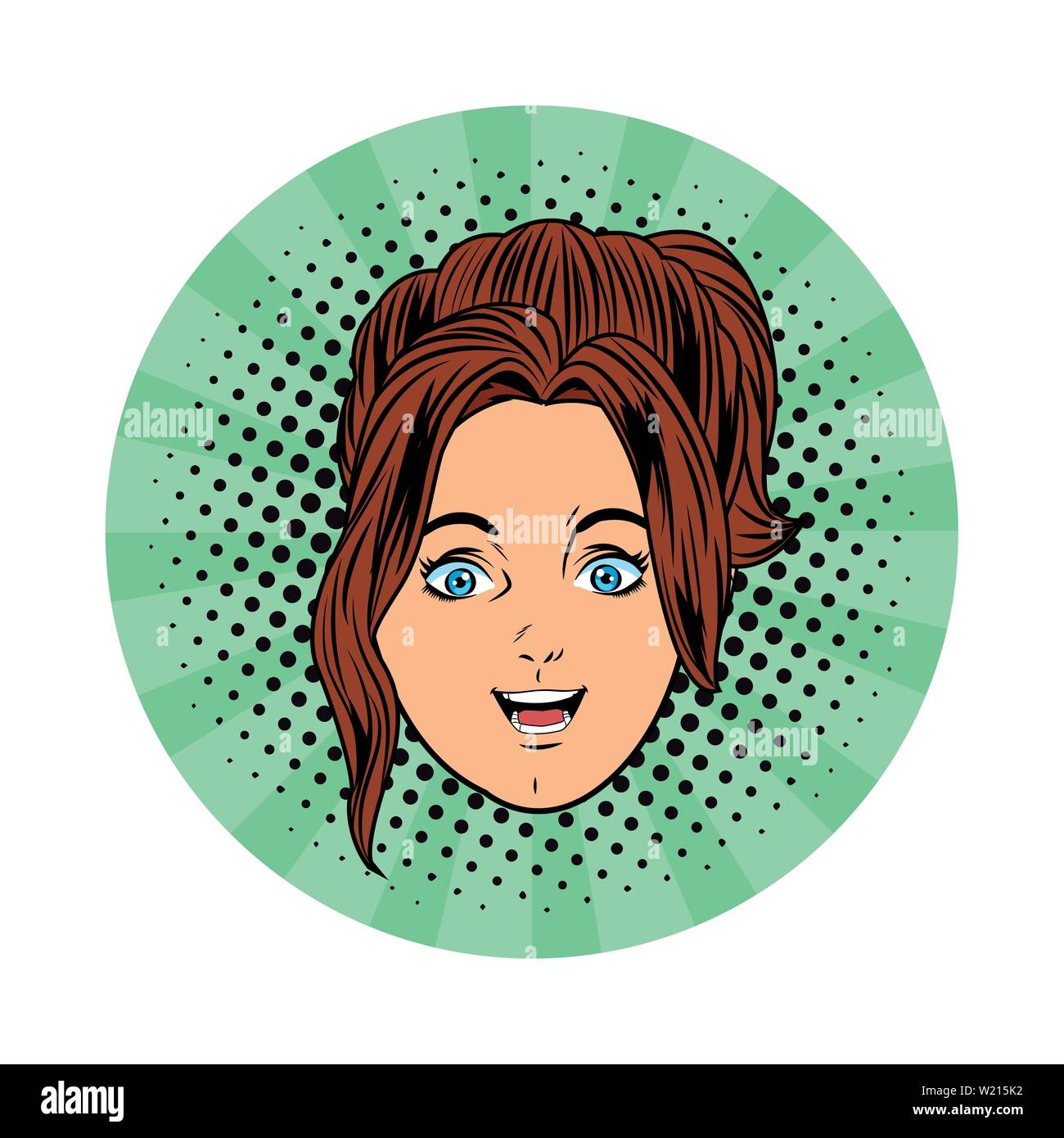 young girl face avatar cartoon pop art Stock Vector Image & Art - Alamy