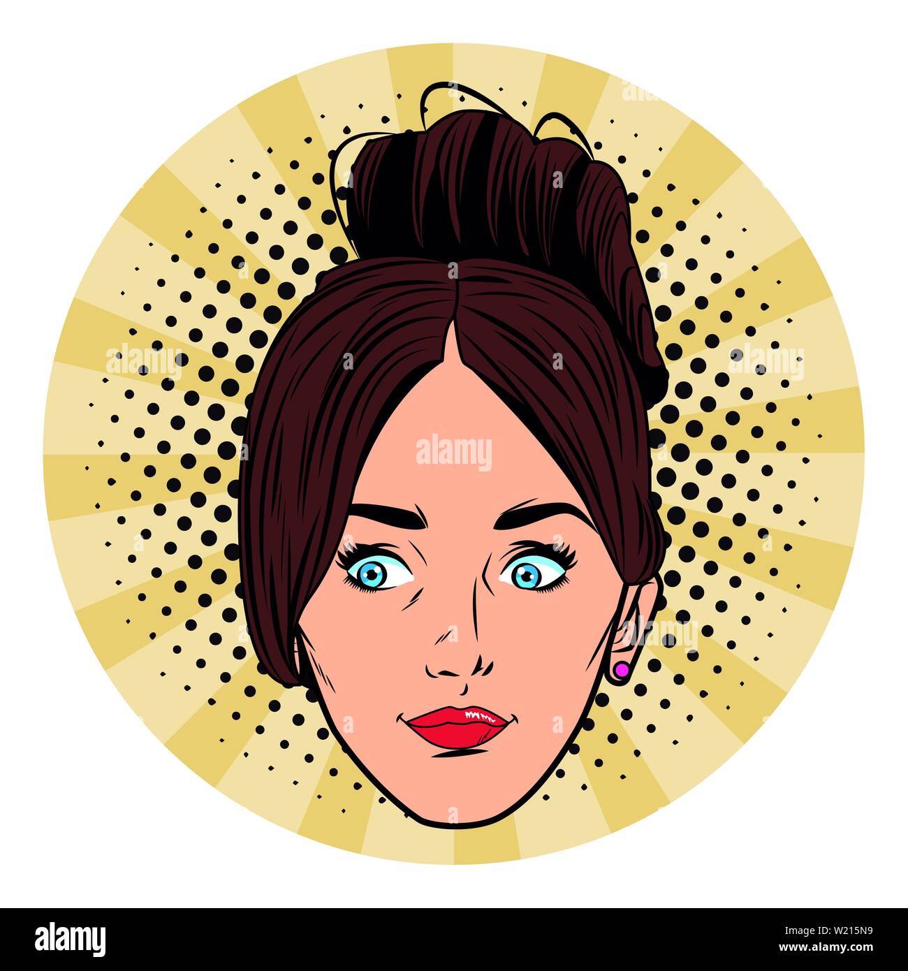 young woman face avatar cartoon pop art Stock Vector Image & Art - Alamy