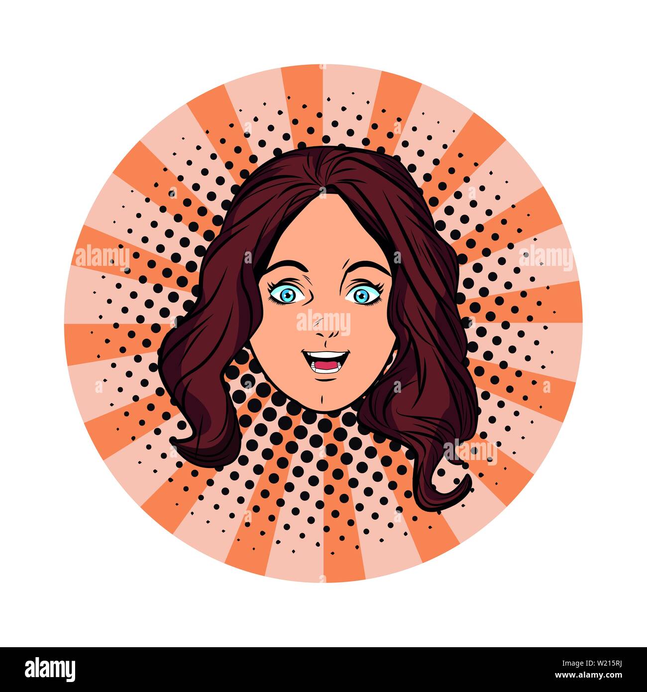 young girl face avatar cartoon pop art Stock Vector Image & Art - Alamy