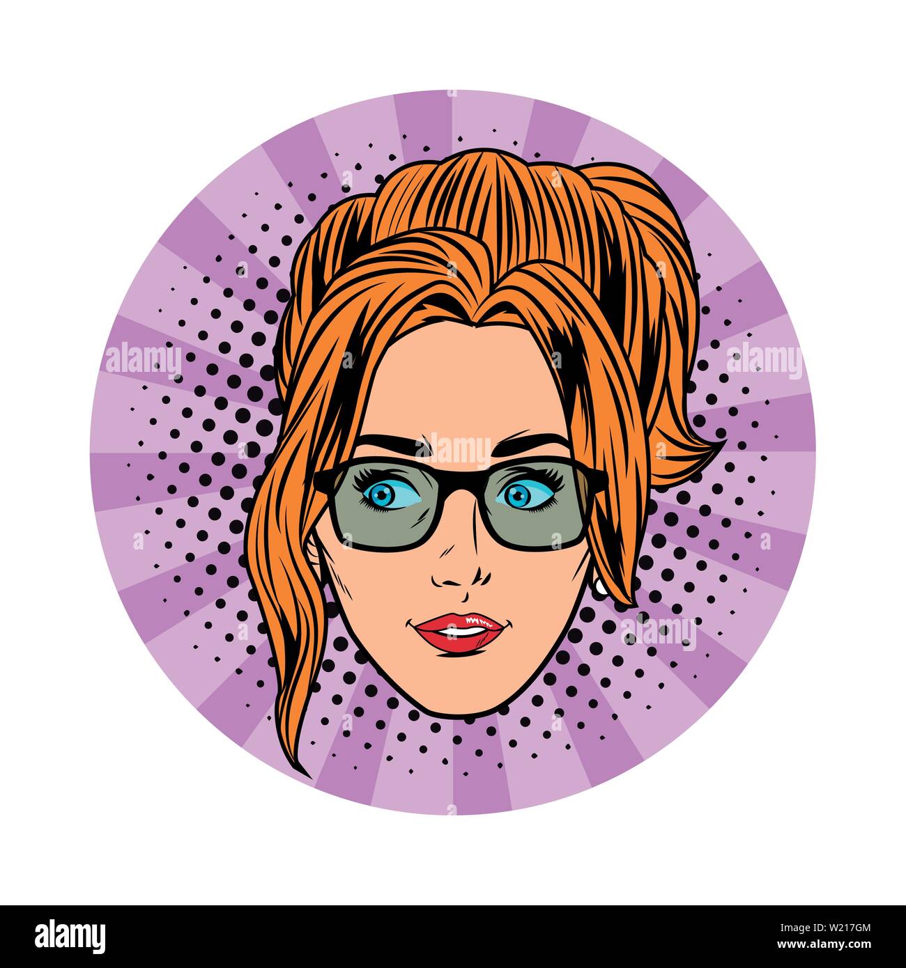 young woman face avatar cartoon pop art Stock Vector Image & Art - Alamy