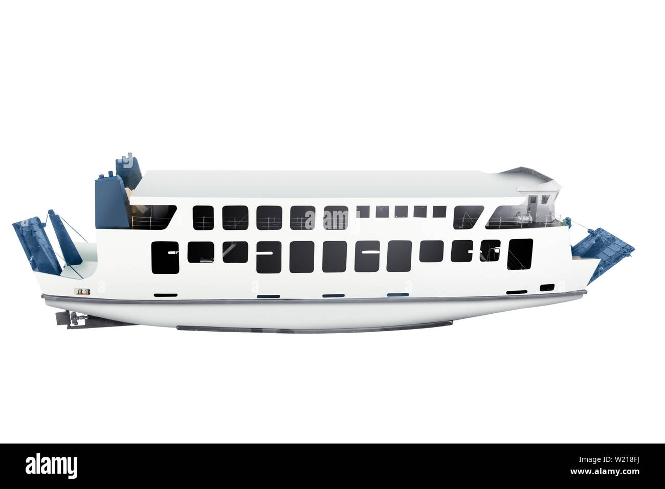 Passenger ferry boat isolated over white background Stock Photo