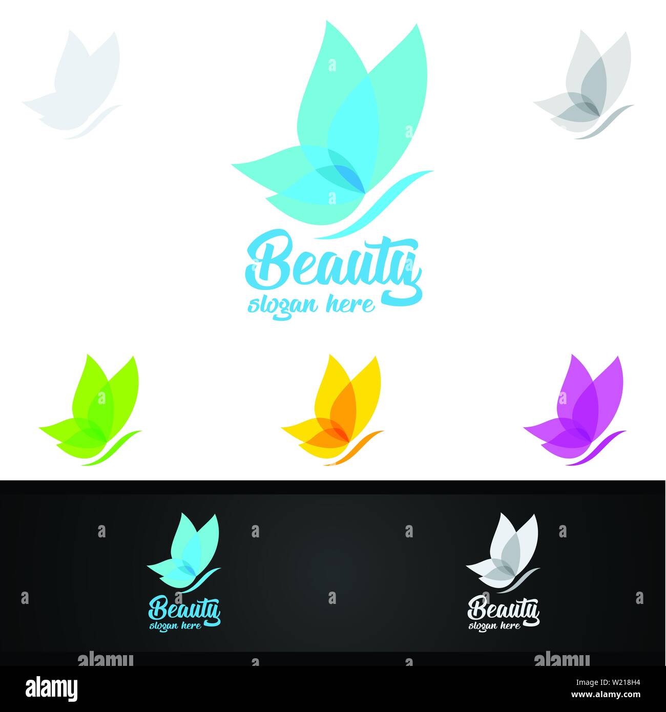 Butterfly Colors Logo Stock Vector