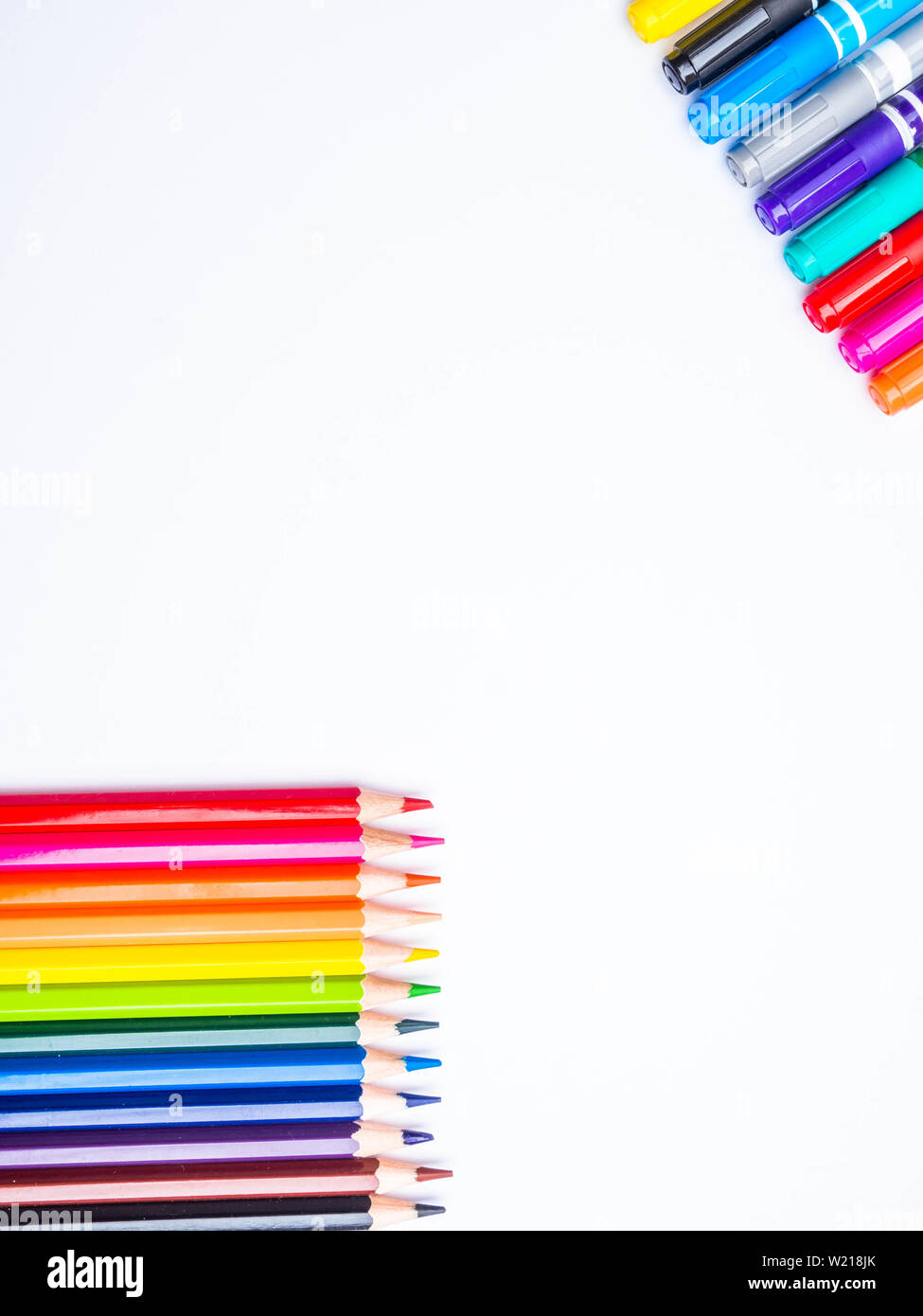 Back to school background with accessories for the schoolroom - pencils ...