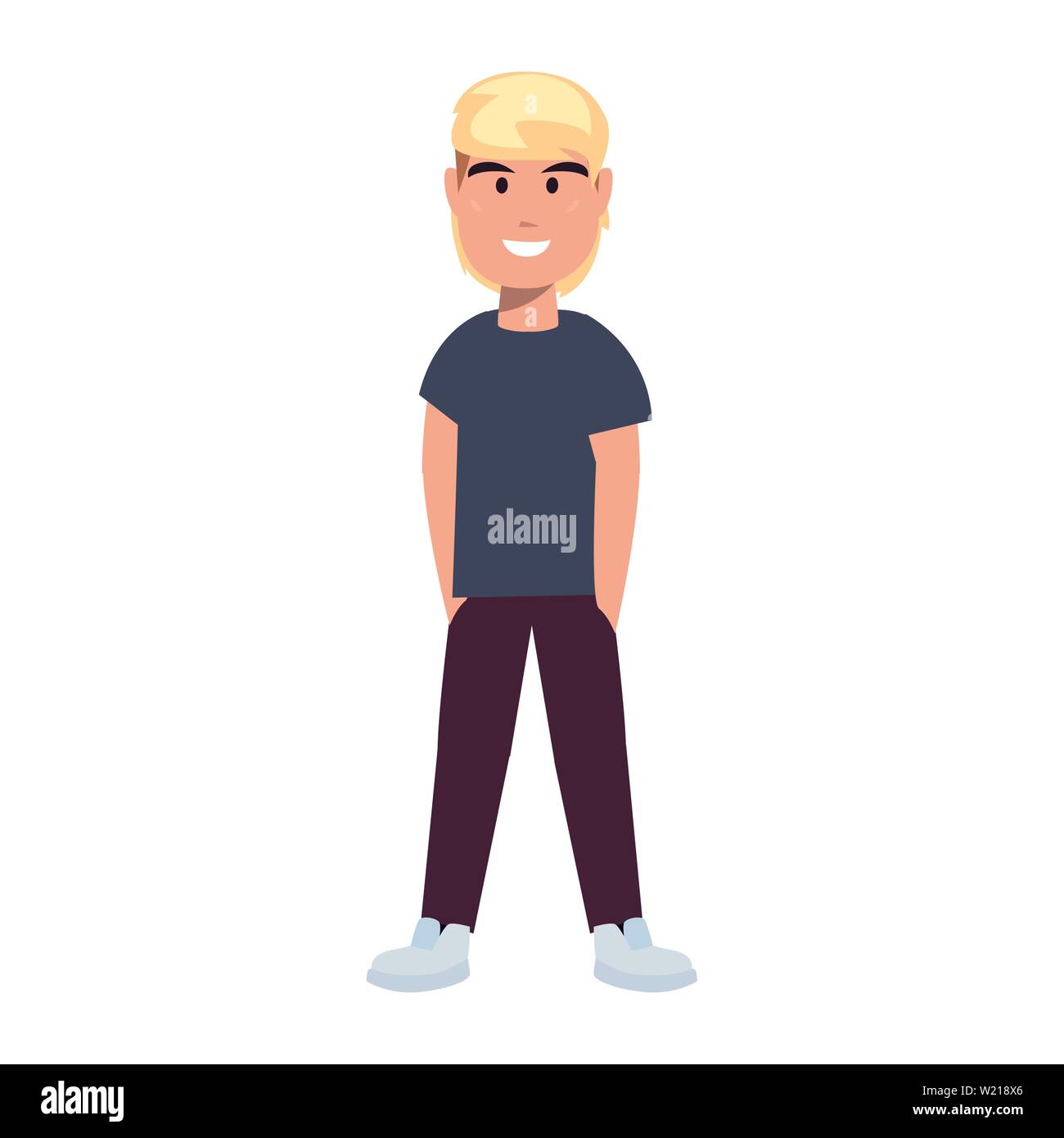young man in casual clothes on white background vector illustration ...