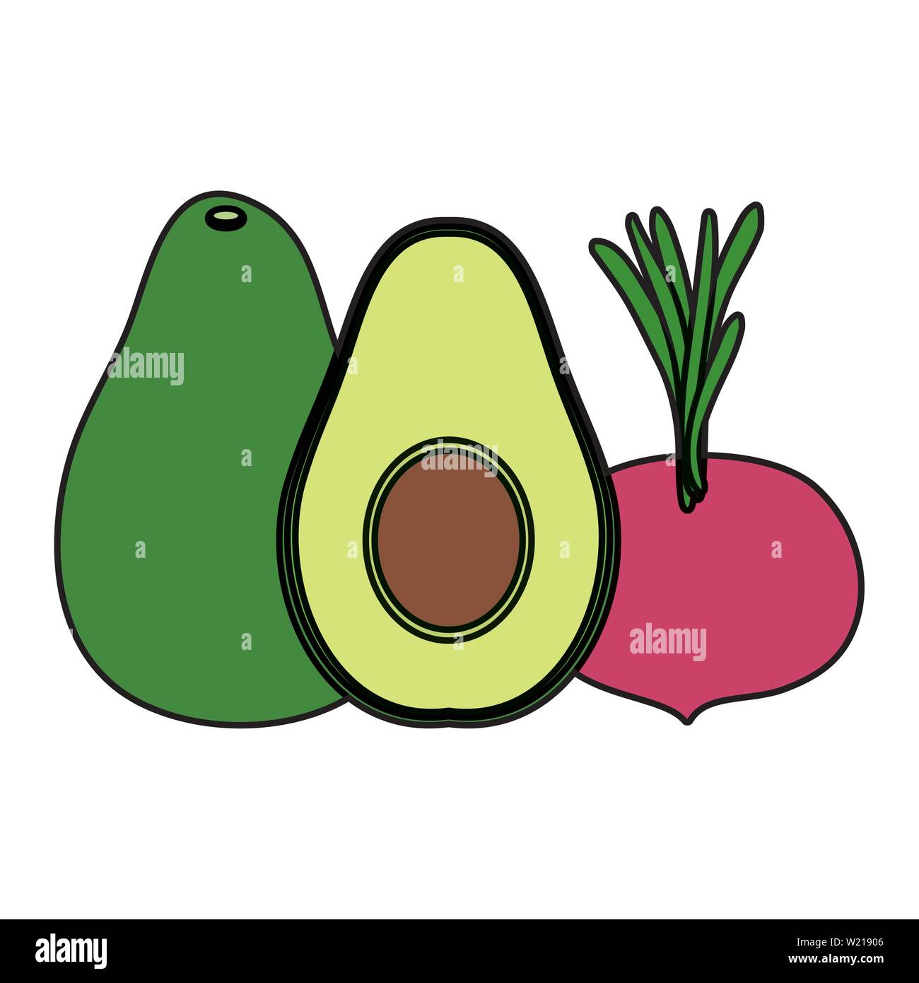 fresh vegetables healthy food icons Stock Vector Image & Art - Alamy