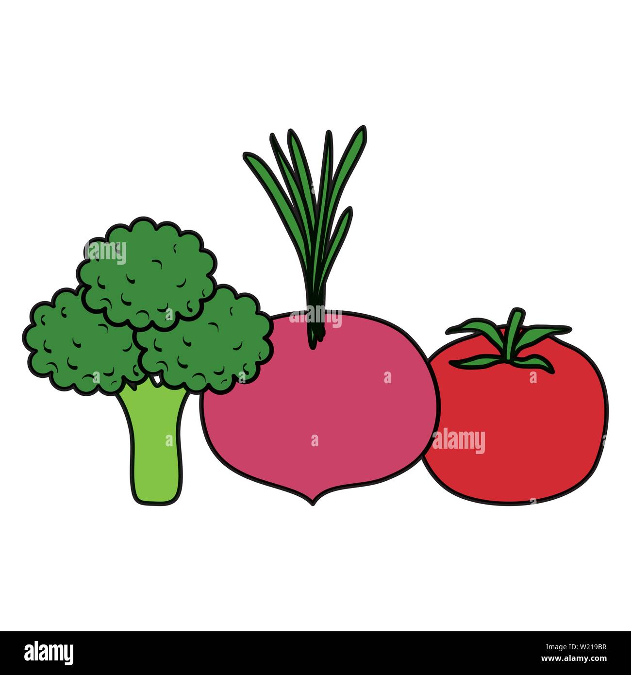 fresh vegetables healthy food icons Stock Vector Image & Art - Alamy