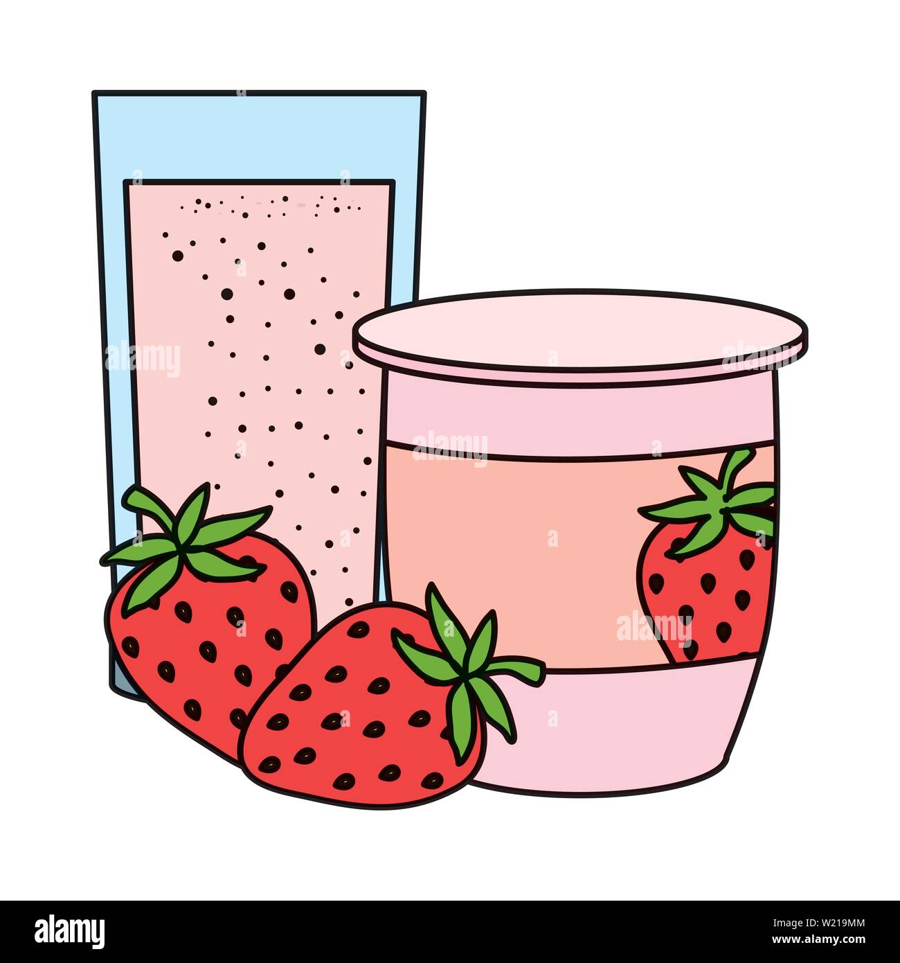 strawberry yogurt icon 11128203 Vector Art at Vecteezy, image size:1300x1390