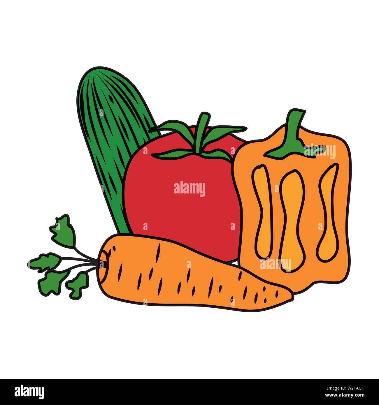 fresh vegetables healthy food icons Stock Vector Image & Art - Alamy