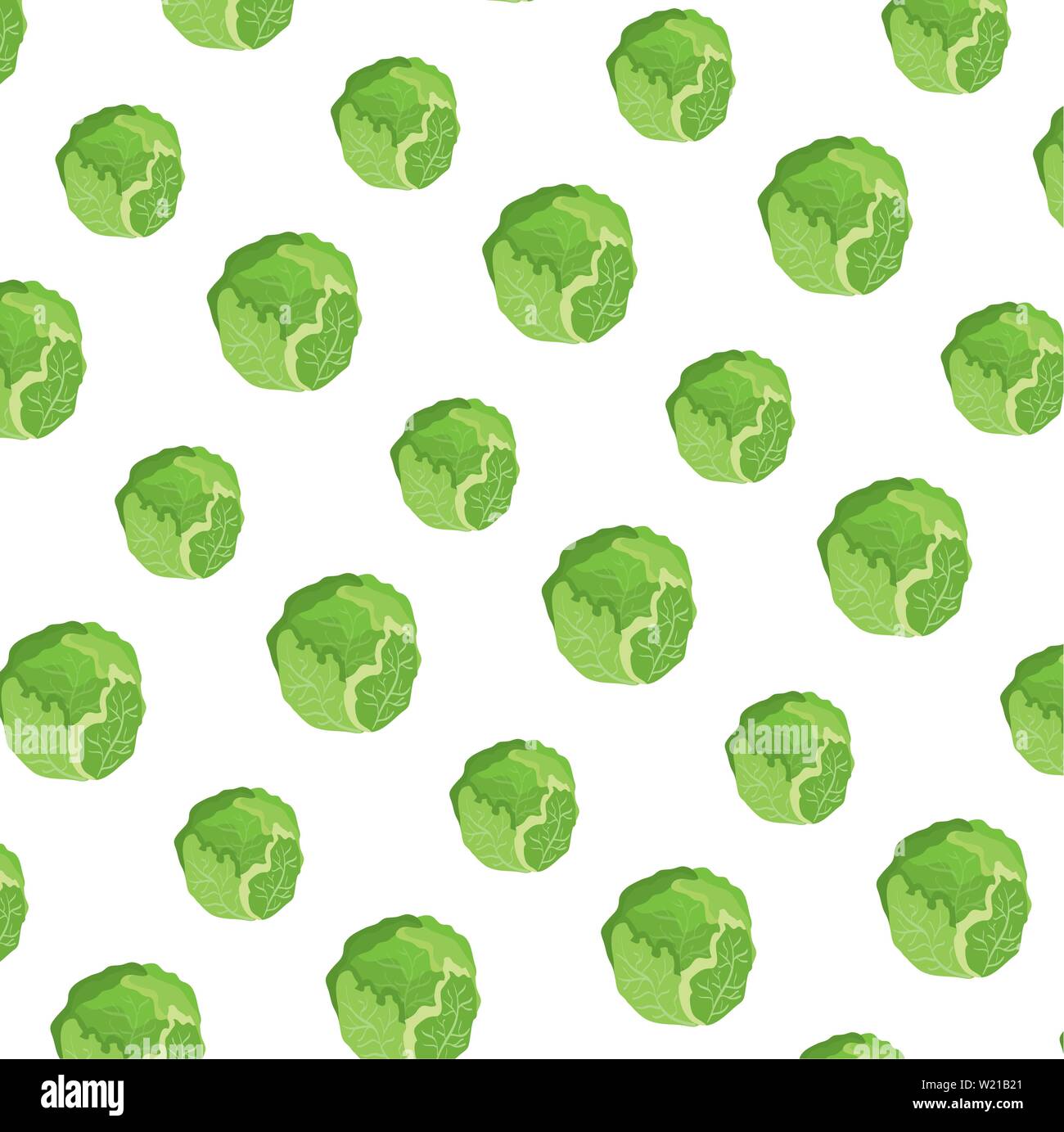 fresh cabbages vegetables pattern background Stock Vector