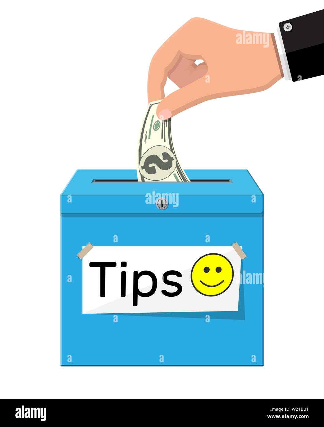 Blue tip box full of cash Stock Vector Image & Art - Alamy