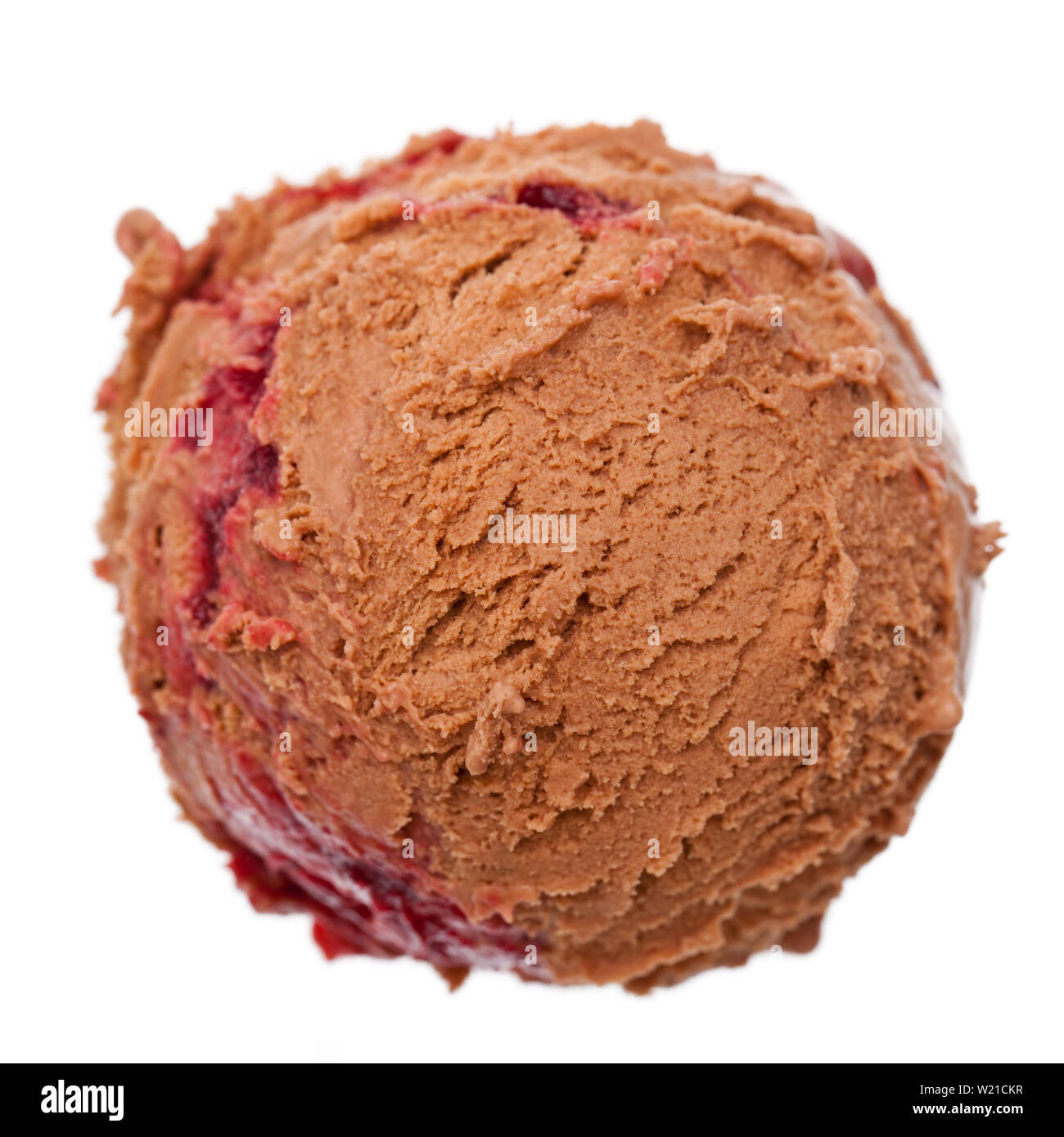 A scoop of chocolate ice cream with cherry Stock Photo - Alamy