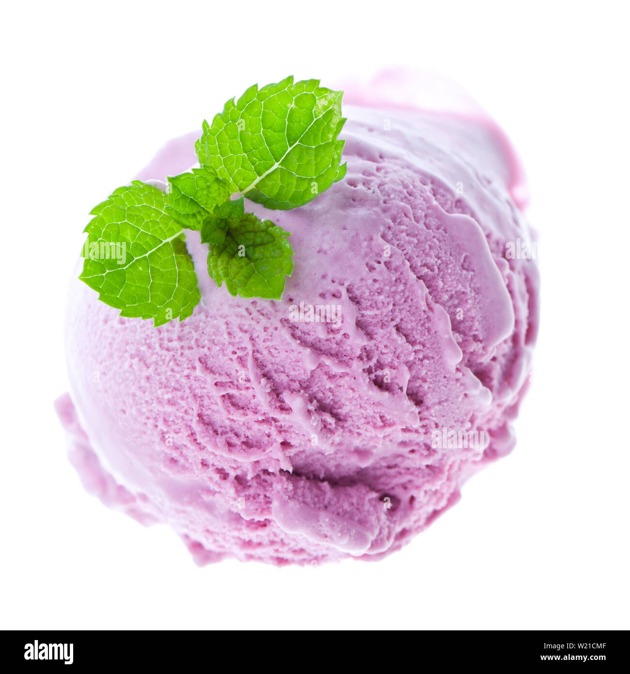 A scoop of wild berry ice cream from bird's eye view Stock Photo