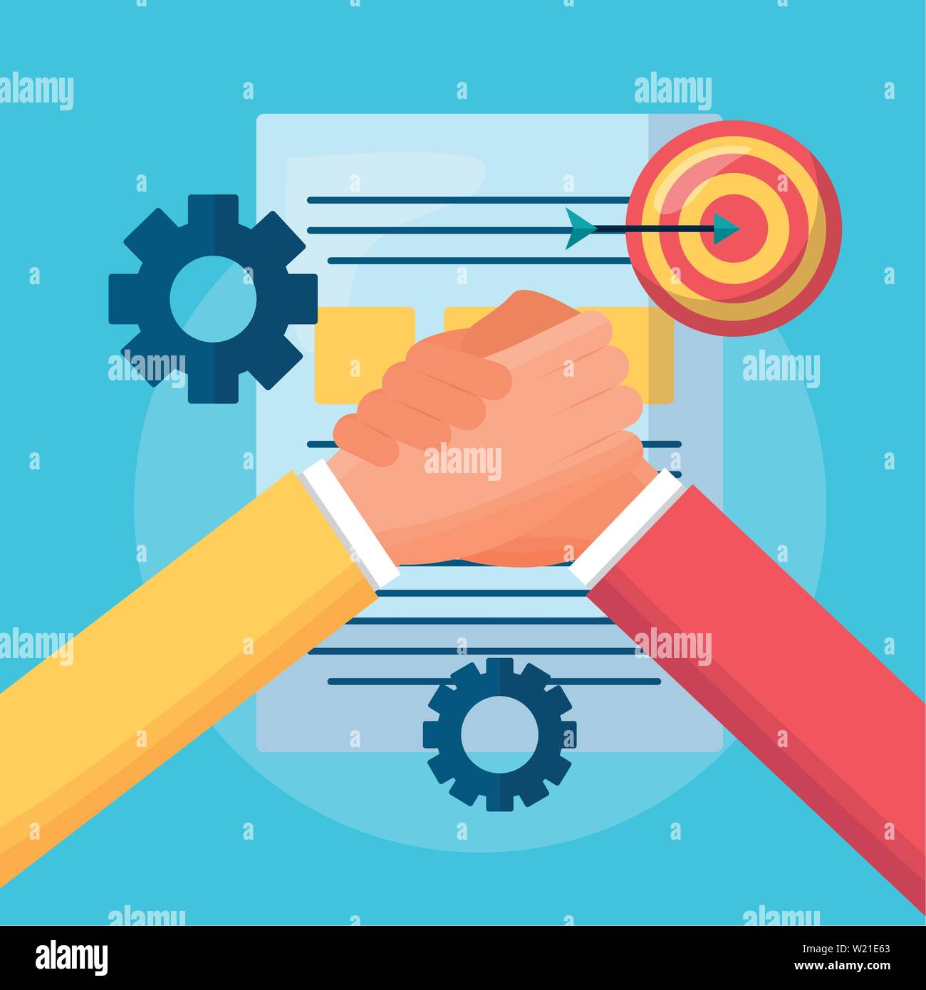 flat design people business handshake Stock Vector Image & Art - Alamy