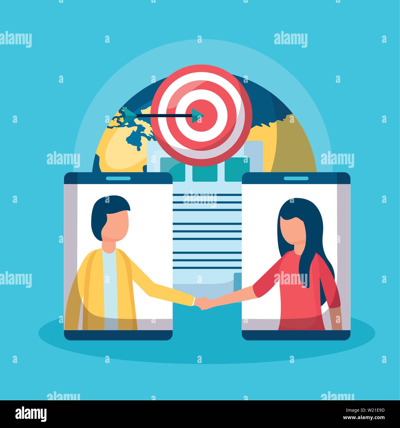flat design people business handshake Stock Vector Image & Art - Alamy