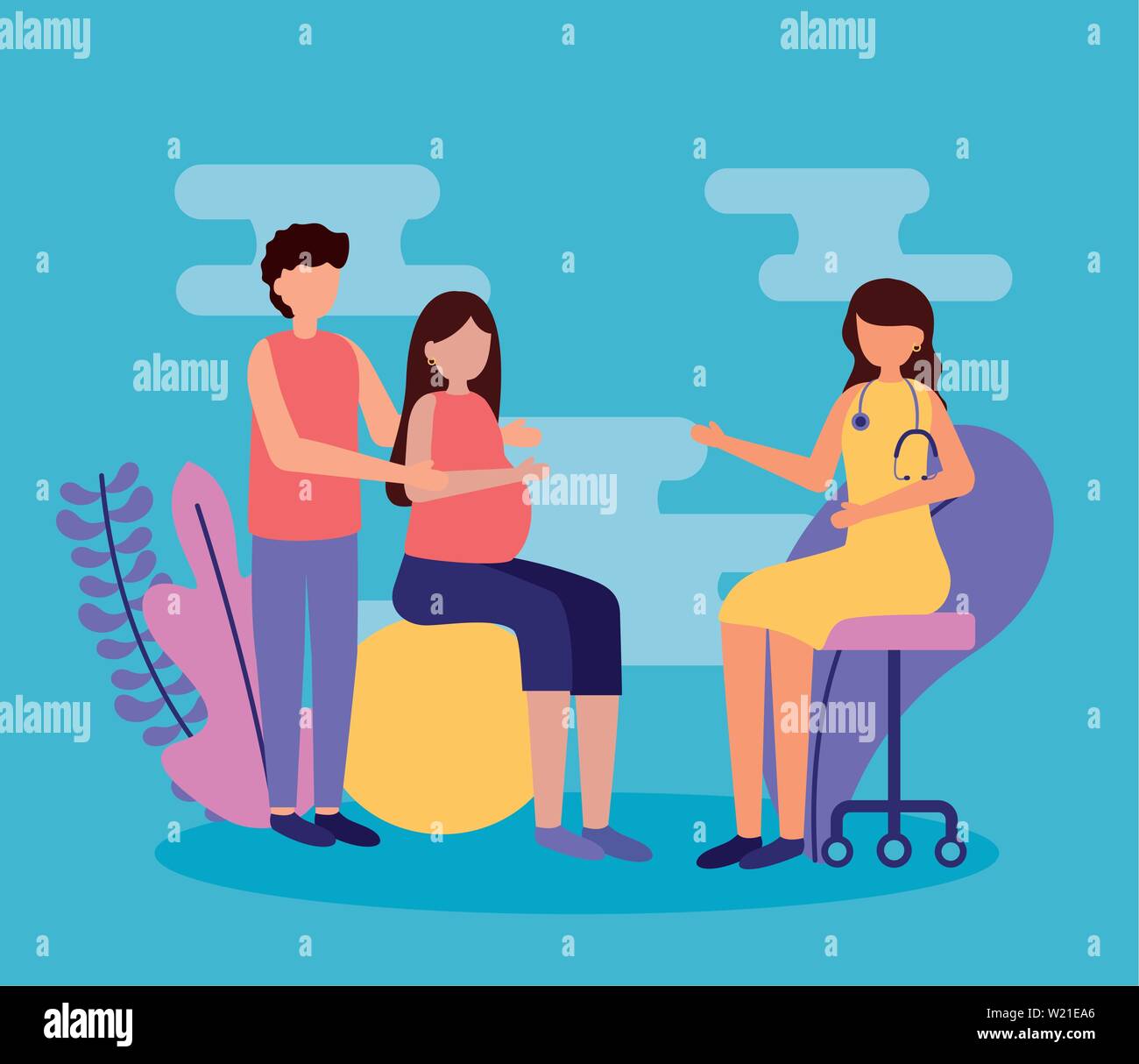 Maternity visit Stock Vector Images - Alamy